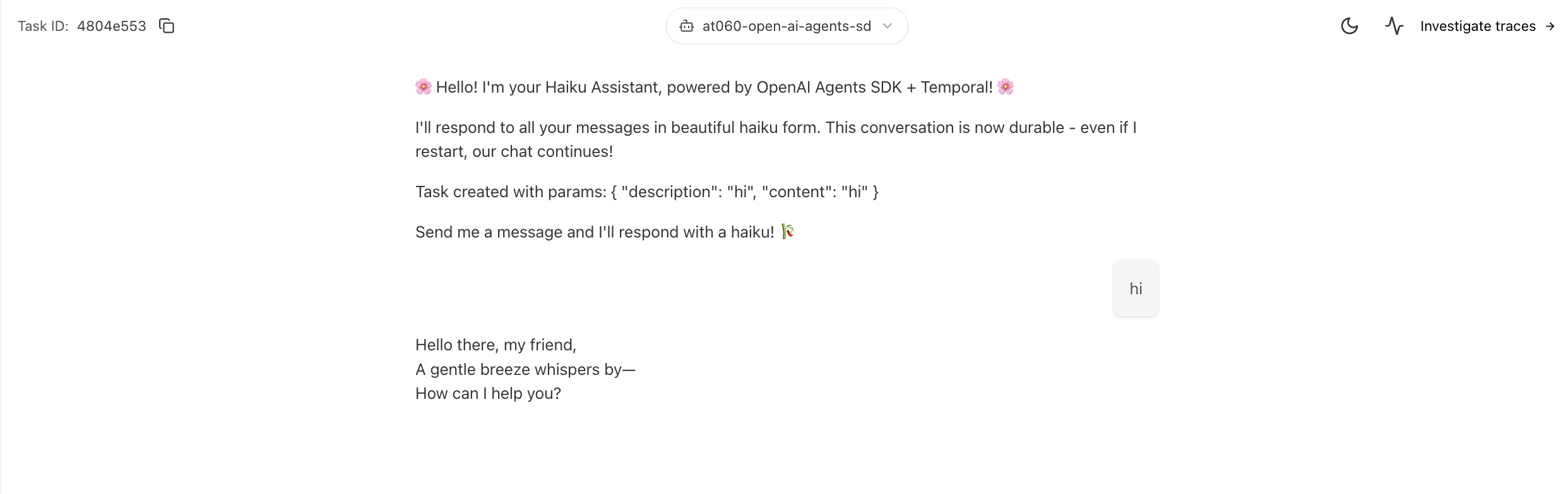 Hello World Response